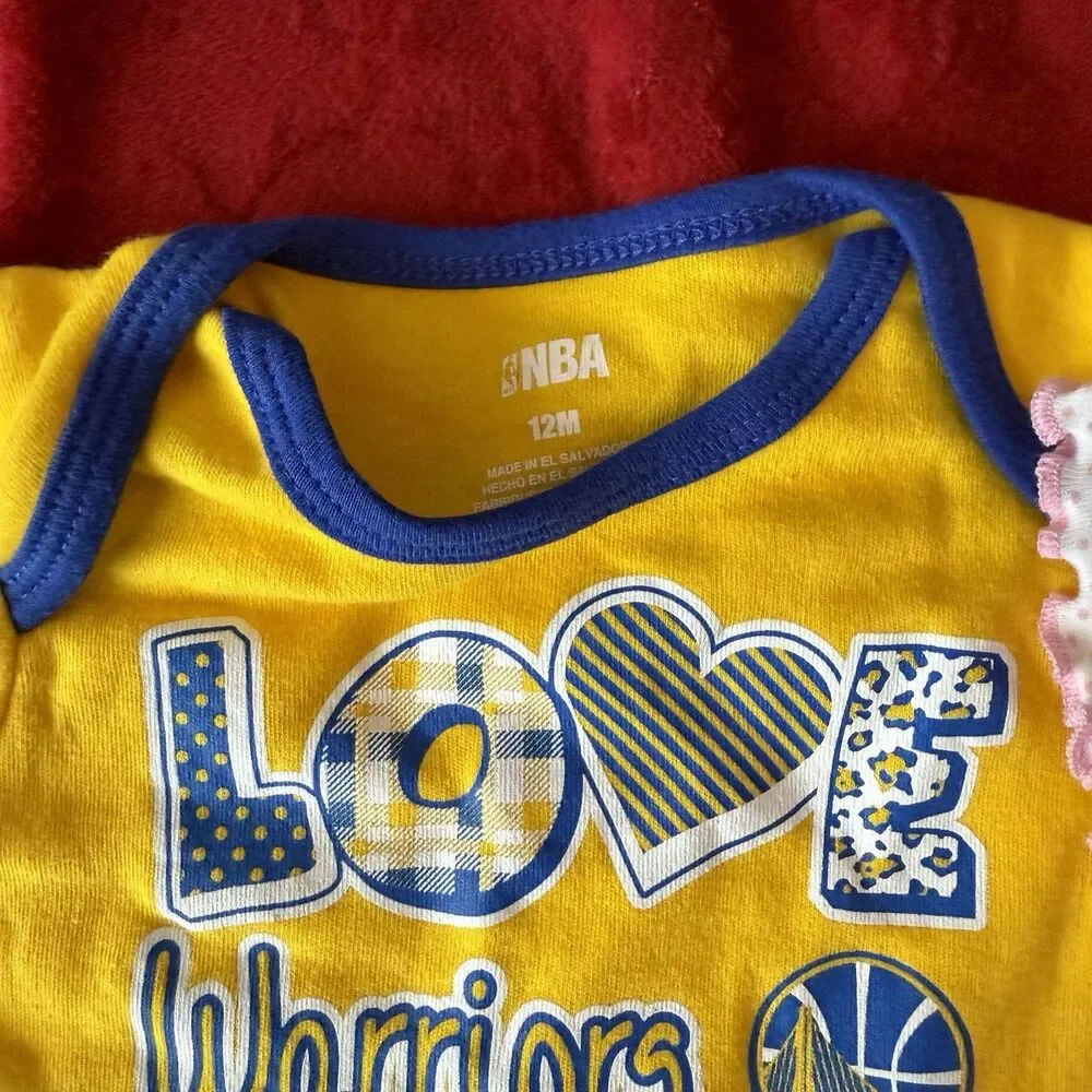 Golden State Warriors NBA Baby Infant One Piece Creeper SZ 12M Lot Of 3 - Picture 5 of 7
